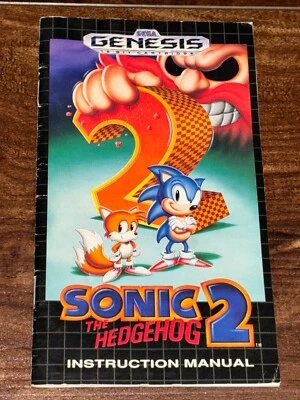 Sonic the Hedgehog 2 II Hedge Hog Sega Genesis Game Instruction Manual Only - Image 1 of 4