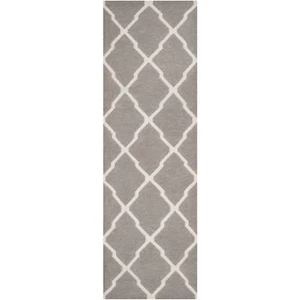 Safavieh Flat weave Wool Dark Grey/ Ivory 2' 6 x 6' Runner - Picture 1 of 1