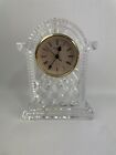 Waterford Crystal Lismore Large Gold Faced Carriage 7" Mantle Desk Clock