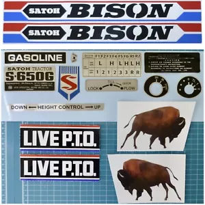 Satoh Bison S-650G Mitsubishi tractor reproduction decal set - Picture 1 of 1