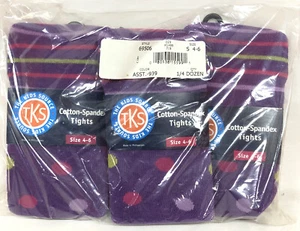 3 Pack Kids Source Cotton-Spandex Tights Purple Size 4-6 New Sears Active Wear - Picture 1 of 4