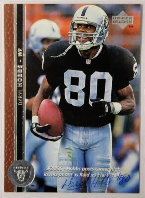 DARYLL HOBBS 1996 UPPER DECK SIGNED AUTOGRAPHED CARD #82 RAIDERS - Image 1 of 2