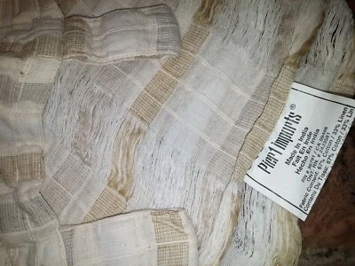 Pier 1 Imports Linen Blend Tan Stripe Woven Sheer Curtain Panel 42x80'' (1) - Image 1 of 4