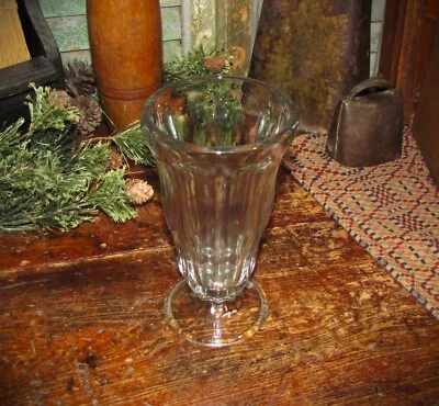 De colección 1950 Malta Tienda Helado Helado Raíz Cerveza Flotador Parfait Soda Fuente Vidrio Foto 1 de 4