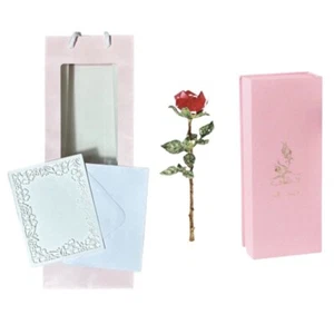 Red Artificial Roses Crystal Flower with a box a bag a card flower gift - Picture 1 of 5