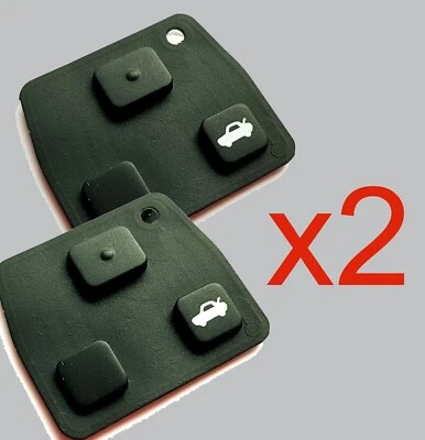 Remote Key Fob 2 / 3 Button Rubber Key Pad For Toyota Yaris Corolla RAV4 Hiace 3 - Image 1 of 4