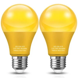 DORESshop Yellow Liight Bulbs Bug Lights for Outside A19 Bug Light Bulbs 9W 6... - Picture 1 of 7