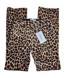 Frame Womens Pants Size 2 High Rise Mini Boot Cut Velvet Trouser Cheetah NWT 32" - Picture 1 of 14