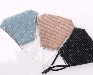 Sequin Elegant Glitter Glam Face Mouth Mask - Picture 1 of 30