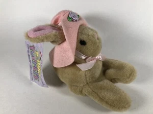 Gibson Greetings Vintage Plush Finger Puppet Easter Bunny 4.5” x 6” Stuffed Toy  - Picture 1 of 11