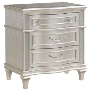 Coaster Nightstand 31.5" H X 29.75" W, Wood 3-Drawer Evangeline In Silver Oak - Picture 1 of 9