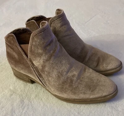 Dolce Vita Women's Velvet Slip On Ankle Booties Rose Size 6.5 Anthropologie - Image 1 of 4