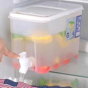 Jarra de agua para nevera 4L multifunción con grifo contenedor de limonada para bebidas frías - Imagen 1 de 7