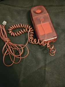 Vintage Red Radio Shack Transparent See Through Flip Phone Land Line Telephone - Picture 1 of 9