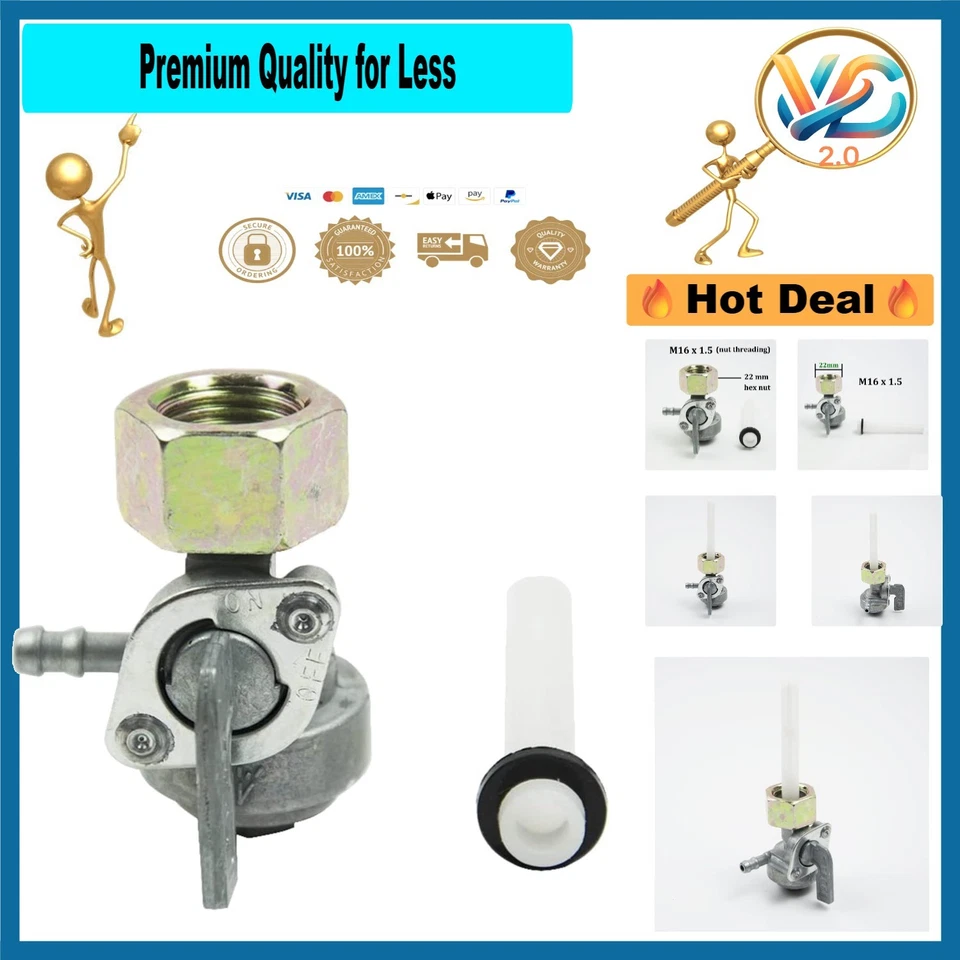 Gas Tank Fuel Switch Valve Pump Petcock for Chinese Gasoline Generator 5.5hp 7hp