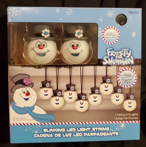 Frosty the Snowman LED Set 8 Lights Christmas String Lights - Picture 1 of 9