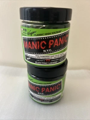 (2) Crema tinte de cabello eléctrico semipermanente Manic Panic, verde - 4 oz Foto 1 de 4