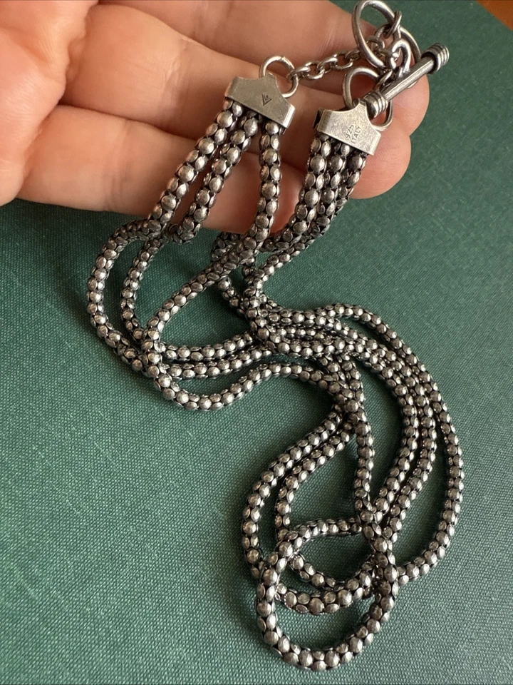 925 Italy Sterling Silver Triple Strand Necklace 17.5 Inches - Image 1 of 4