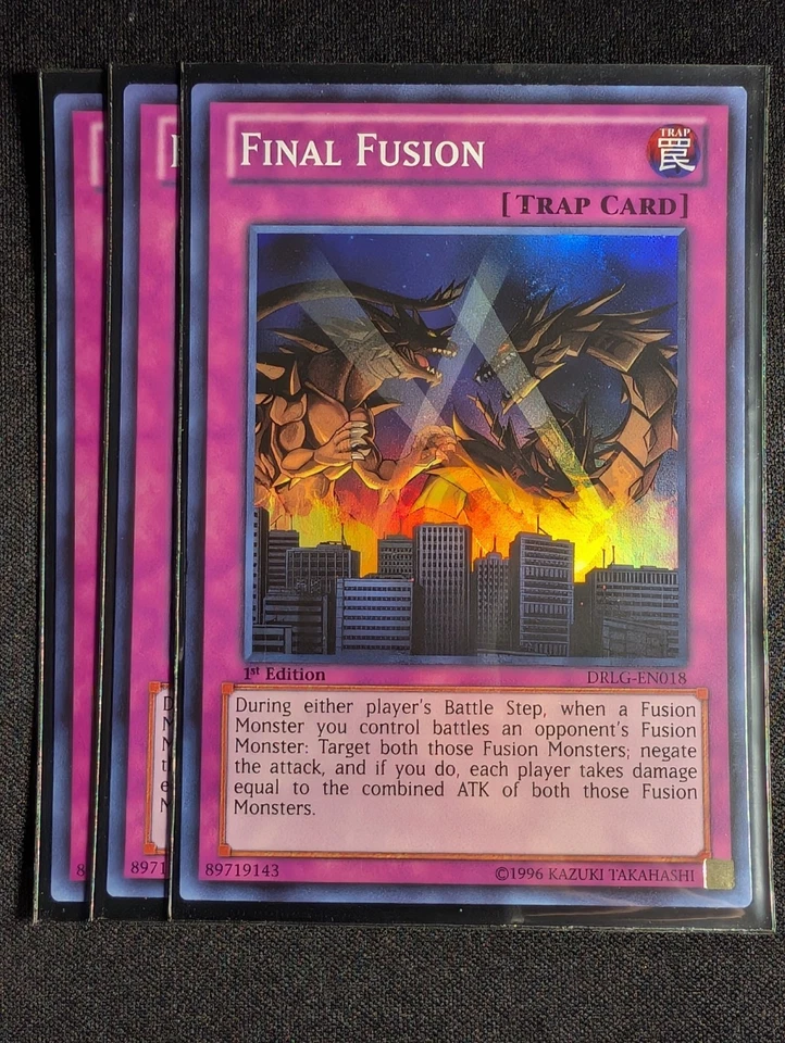 Yugioh - 3x Final Fusion DRLG-EN018 1st Edition Super Rare NM - Image 1 of 1