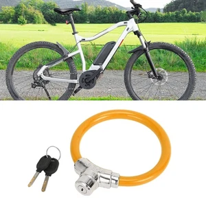 Fahrradschloss Tragbar Ring Kabel 46cm Diebstahlsicherung Fahrradschloss Mini Ringschloss Orange - Bild 1 von 6