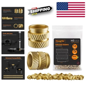 100-Piece M3 Heat-Set Brass Inserts for 3D Printing - Reliable Fastening Solu... - Picture 1 of 8