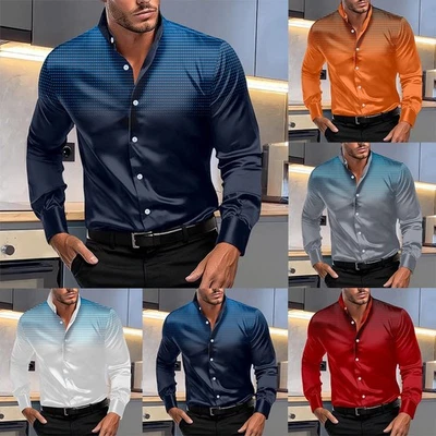 Innovative Men's Slim Fit Dressy Lapel shirt with Unique and Trendy Polka Dots - Image 1 of 4