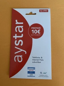 Ay Yildiz Aystar Prepaid SIM mit 10€ Guthaben Rein Legen Und Los Legen - Bild 1 von 1