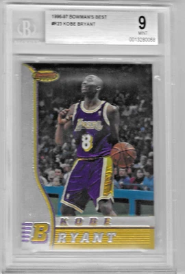 科比·布莱恩特 1996 年 Bowman's Best #R23 Rc 新秀 BGS 9 湖人名人堂 — 第 1/3 张图片