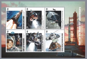 Jersey Stamps "Man on the Moon - 50th Anniversary" MNH 6v Souvenir Sheet 2019 - Picture 1 of 1