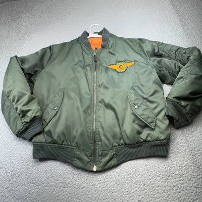 VINTAGE USAF Jacket Men Large MA 1 Bomber Flight Flyer Husqvarna 90s Reversible - Image 1 of 4