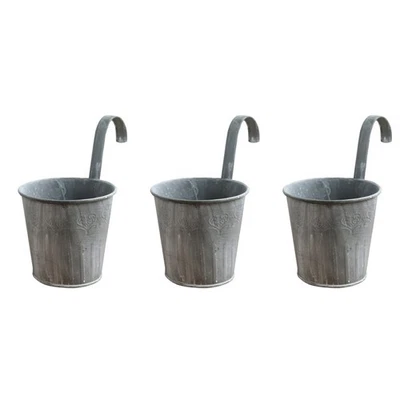  Set of 3 Blumentopf Hängend Metall Hängeblumentopf Blumenvase Aus - Bild 1 von 4