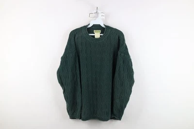 Vintage 90s Esprit Womens Large Faded Babydoll Marled Knit Sweater Green Cotton - Image 1 of 4