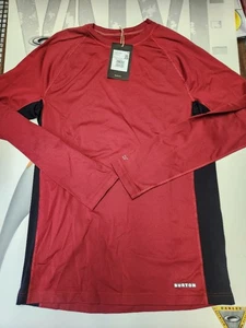 BURTON Snowboard Midweight X Base Layer Crewneck Deep Red Mens LG NEW w/tags - Picture 1 of 4
