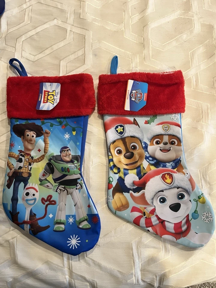 Lote De 2 Medias Navidad 16" Toy Story Paw Patrol - NUEVO - Envío Gratis Foto 1 de 1
