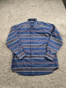 Vintage Dockers Indigo Shirt Mens Large Blue Striped Button Down Long Sleeve - Picture 1 of 10