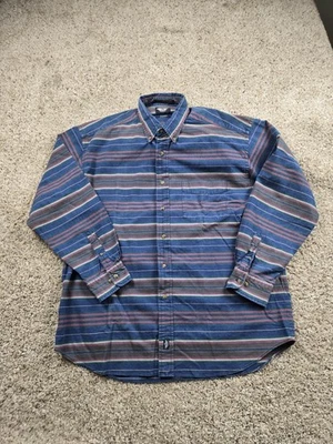 Vintage Dockers Indigo Shirt Mens Large Blue Striped Button Down Long Sleeve - Image 1 of 4