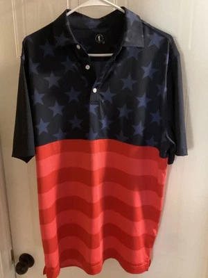 Camisa de golf talla grande “I Suck At Gold” estrellas y rayas Foto 1 de 4