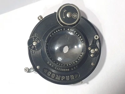 Vintage Carl Zeiss Jena Compur Shutter/ Lens TESSAR  1:4.5 f=13.5cm DRP 258646 - Image 1 of 4
