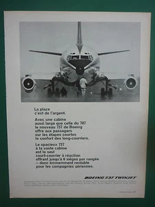 10/1968 PUB AVION BOEING 737 TWINJET AIRLINER AIRLINES ORIGINAL FRENCH AD - Picture 1 of 1