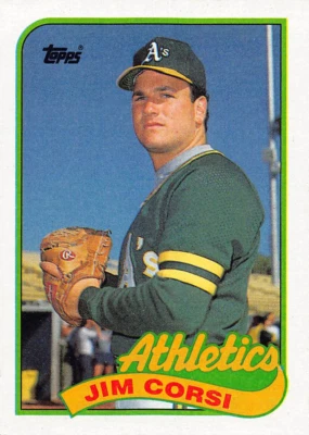 Jim Corsi 1989 Topps Base Baseball card #292 Oakland Athletics - Image 1 of 2