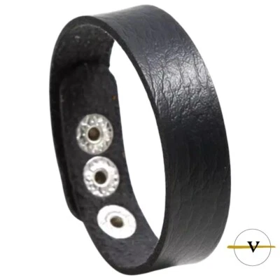 BRACCIALE UOMO DONNA IN CUOIO COLORE NERO REGOLABILE - Immagine 1 di 4