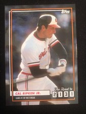 2020 Topps X Exclusive Cal Ripken Jr. Game 1 Streak #4 Only 2,000 Made