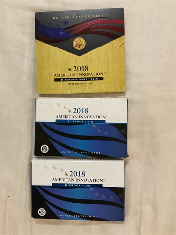 2018 S $1 American innovations reverse Proof Coin & 2  Innovations Proof Set 3 Cover