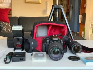 Canon EOS 450D 12,2MP Digitale Spiegelreflexkamera - Schwarz -Set - Bild 1 von 2