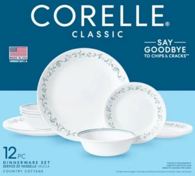 Juego de vajilla Corelle Country Cottage 12 piezas cuenco de pan para cena comedor diario Foto 1 de 2
