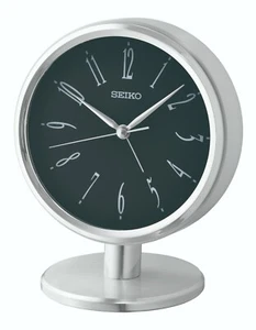 Seiko Silver Tone Quartz Battery Mantel Reloj con alarma QHE186S - Imagen 1 de 1