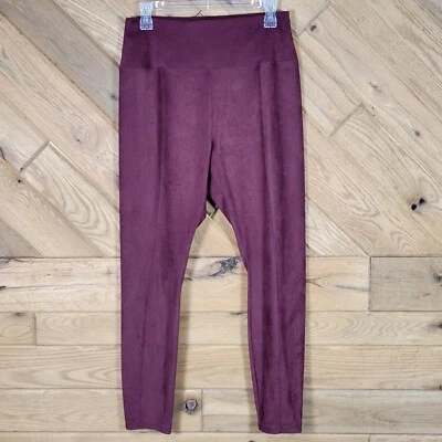 Leggings al tobillo Simply Vera Wang para mujer cintura alta granate talla mediana Foto 1 de 4