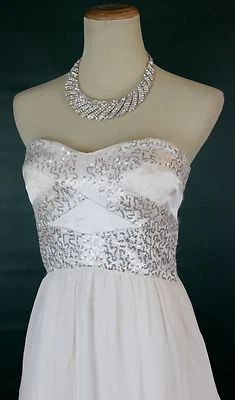 NWT Hailey Logan $85 Ivory Formal Prom Strapless Dress size 7 Short Cruise NEW - Image 1 of 4