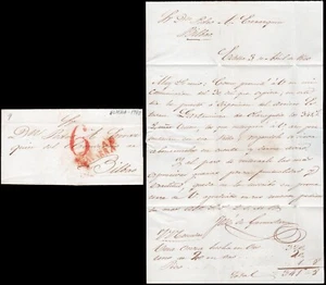 Navarra - Prefilatelia - Estella PE 10R - Carta a Bilbao + porteo "6" - Imagen 1 de 1