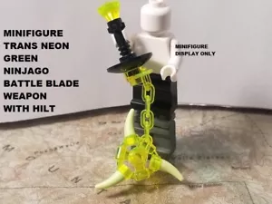 LEGO Trans Neon Green Battle Blade with Handle Ninjago Minifigure Ninja Weapon - Picture 1 of 1